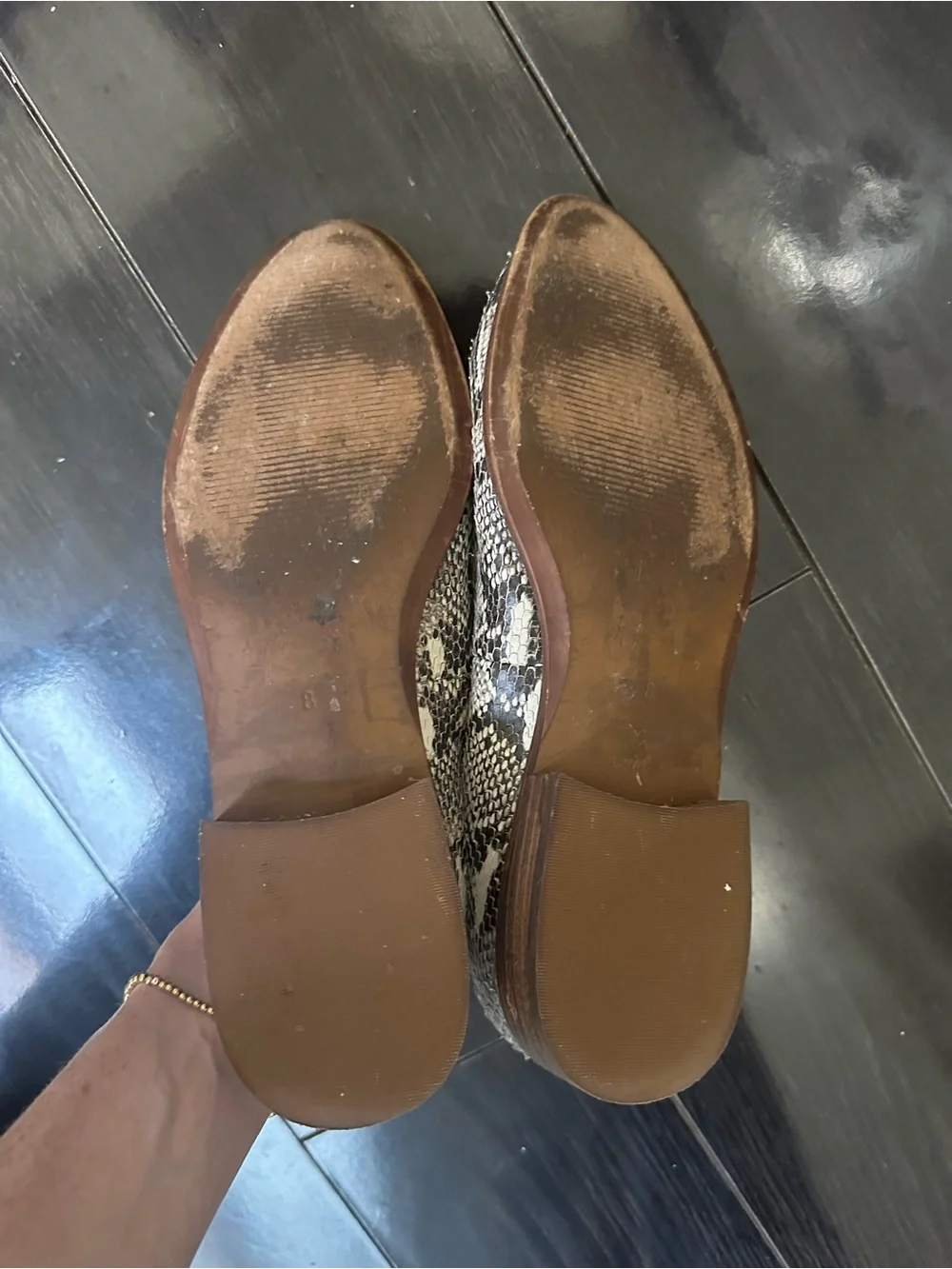 Madewell Snake-Print Loafers in Black and Cream